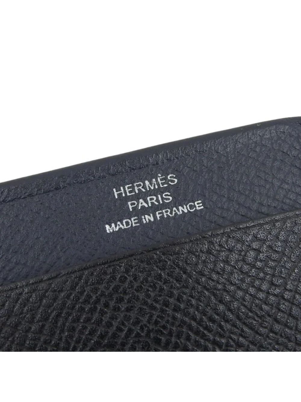 Hermes Mc2 Gama Epsom Bicolor Leather Card Case Black Navy